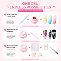 Kit de Peinture Gel Ombré Rose Cristal 15g – Vegan, Non Toxique, Écologique, Sans HEMA ni TPO – Vernis Gel UV pour Ongles DIY – Fournitures pour Ongles en Bouteille