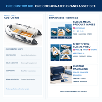 Bateau semi-rigide en aluminium personnalisé avec banc gris et rames pour acheteurs en marque blanche, personnalisation ODM, emballage, images et vidéo du produit