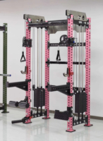 Estación de Gimnasio Multifuncional Todo en Uno: Máquina Smith, Power Rack, Estación de Gimnasio con Múltiples Cables, Lat Pulldown, Leg Curl, Accesorios Completos para Brazos, Uso Comercial 80-120kg