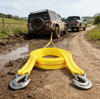 Sangle de remorquage forgée avec crochet 2 po x 20 pi 20 000 lb, accessoires automobiles robustes, sangle de remorquage pour véhicules tout-terrain et secours
