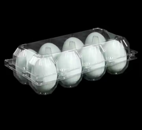 Boîte d'emballage de plateau d'oeufs en plastique PET transparent plateau d'emballage d'oeufs pliant en plastique conteneur à clapet de stockage pour oeufs
