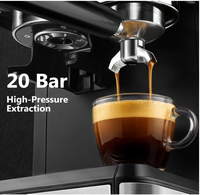 Machine à café expresso ANBOLIFE 20 bars, concept café à domicile, écran tactile, brassage silencieux, mousseur à lait, fabrication OEM