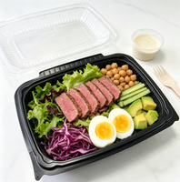 Contenant alimentaire jetable en plastique à charnière, type clamshell, anti-effraction, micro-ondable, 6, 8, 9 et 10 pouces, pour vente en gros