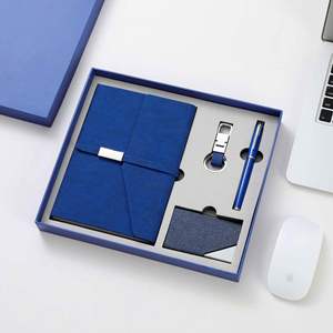 Wholesale PromotionaL Diary Corporate Gift Sets Pen Key Chain Notebook Gift Set A5 Business Office Diary With <b>Name</b> Card Holder - Product Image 2
