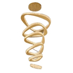 Biệt thự sang trọng Duplex xây dựng treo đèn chùm thiết kế hiện đại cao cấp pha lê <span class=keywords><strong>LED</strong></span> ánh sáng khung thép không gỉ cho phòng khách - Product Image 5