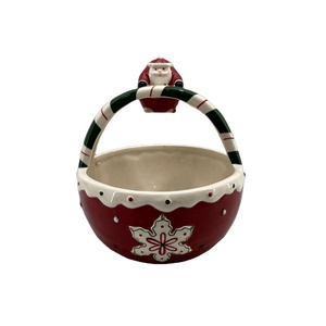 Cesta de cerámica con santa para decoración <span class=keywords><strong>navideña</strong></span>, <span class=keywords><strong>2022</strong></span> - Product Image 1