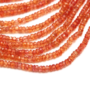 Perles rondes facettées en saphir padparadscha orange Lustre LD0325, 100% naturelles, certifiées par un tiers pour la fabrication de bijoux - Product Image 3
