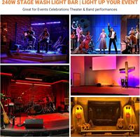 Barre de lumière de scène PKnight 240W, 448 LED RGBWA CCT, en alliage d'aluminium, contrôle DMX maître-esclave, IP65, éclairage pour mariage et DJ