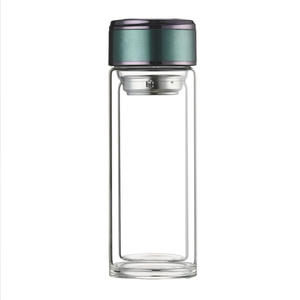 Tasse à thé en verre à double paroi Yongkang 350 ml avec filtre, cadeau d'affaires, couleur unie, verre borosilicate de haute qualité - Product Image 1