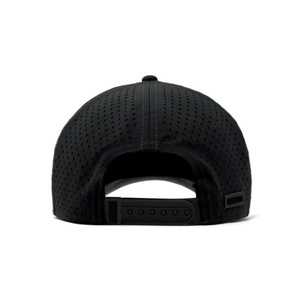 Casquette de golf OEM personnalisée en maille perforée avec logo, 5 panneaux, visière légèrement incurvée, snapback, patch en caoutchouc imperméable - Product Image 4