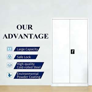 Archivador Metálico Moderno de Dos Puertas, Alto, con Cerradura, Económico, para Oficina o Escuela, con Estantes - Product Image 3