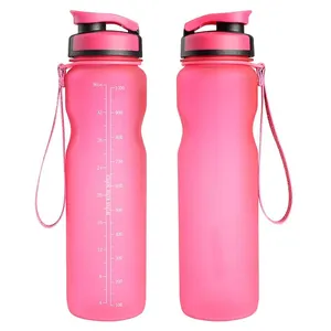 32oz Leakproof BPA Free Drinking Water Bottle with Time Marker & Straw to Ensure You Drink Enough Water Throughout The Day