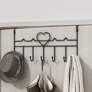 LS4 Crochet au-dessus de la porte pour manteau et sac à serviettes Robe A Punch-Free Wall-Mounted Multi-purpose Clothing Rack Derrière la porte - Product Image 2