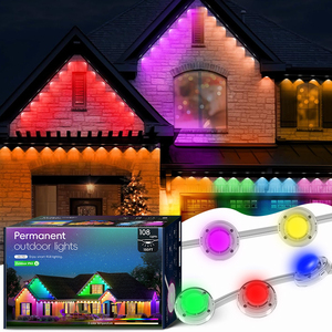 Guirlandes lumineuses de Noël décoratives pour l'<span class=keywords><strong>extérieur</strong></span>, de haute qualité, avec contrôle intelligent par application, RGB, permanentes, pour les avant-toits - Product Image 3