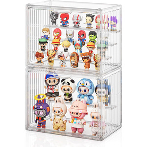 Vitrina de acrílico transparente con puerta magnética, venta directa de fábrica china, caja expositora apilable barata para coleccionables. - Product Image 1