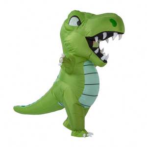 Adulto divertido <span class=keywords><strong>dinosaurio</strong></span> grande verde T-Rex Cosplay Blow-up traje de cuerpo completo Halloween <span class=keywords><strong>carnaval</strong></span> fiesta disfraz inflable - Product Image 2