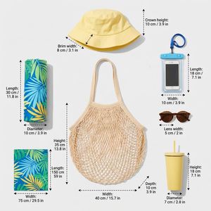 Set de Regalo Personalizado para Vacaciones en la Playa Tropical para San Valentín, Graduación, Navidad, Toalla de Playa Personalizada sin Arena con Asa de Cuerda y Malla - Product Image 4