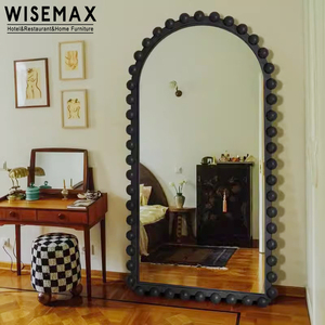 WISEMAX FURNITURE <span class=keywords><strong>Specchio</strong></span> da <span class=keywords><strong>Parete</strong></span> con Cornice in Legno dal Design Ondulato Contemporaneo e Semplice per <span class=keywords><strong>Camera</strong></span> da Letto e Appartamento - Product Image 2