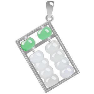 Colgante de Ábaco de Jadeíta Natural con Incrustaciones de Plata S925, Accesorios de Moda para Mujer, Certificado de Tasación de Joyería D011 - Product Image 5
