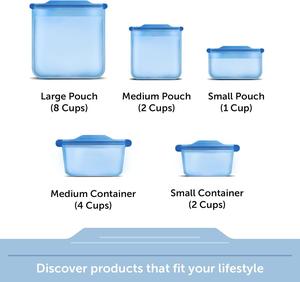 Gallon Airtight Sealed Food <b>Storage</b> Freezer Bags, Stay <b>Open</b> Easy-Fill Design, Leakproof Fresh-Keeping Plastic Pouches - Product Image 3