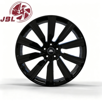 Nouvelle jante en alliage d'aluminium forgé noir brillant de 16 à 24 pouces, 20 mm ET, à rayons larges et denses, pour SUV, berline et voiture de tourisme haut de gamme