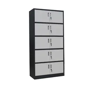 Steel Library Furniture Cabinet With 5 Doors Metal Office Cupboard