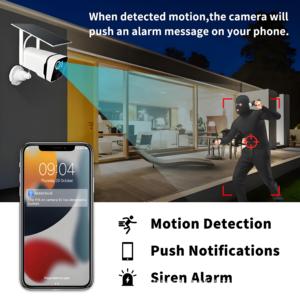 8-Kanal Solarbetriebenes Drahtloses Sicherheitskamerasystem WLAN 2K Bullet-Kamera Nachtsicht 10,1-Zoll HD-Bildschirm Zwei-Wege-Audio HDD für Zuhause - Product Image 4