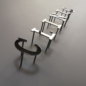 Al aire libre espejo Oficina de la compañía de Metal <span class=keywords><strong>Interior</strong></span> carta señalización 3d pulido montado en la pared de la señal - Product Image 4