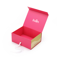 Emballage de boîte-cadeau rigide rose pliable écologique boîte d'abonnement pliable magnétique personnalisée en gros pour la publicité de marque