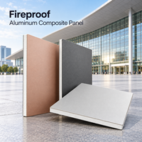 Panneau composite en aluminium ignifuge gris brillant enduit FEVE, épaisseur 5 mm, pour façades de magasins
