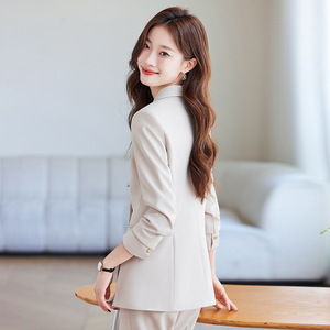 Women's Suit Set Solid Color Polyester Anti-Wrinkle Casual Workwear 2025 Spring Autumn - Product Image 4