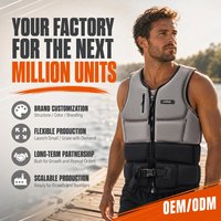 Gilet de sauvetage personnalisé pour sports nautiques, adulte, néoprène, léger, fermeture éclair intégrale, pour wakeboard, surf, PWC, jet-boat, ski nautique