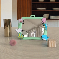 Miroir de sécurité pour siège arrière, bébé orienté vers l'arrière, soin de bébé, miroir de voiture vert en ABS écologique
