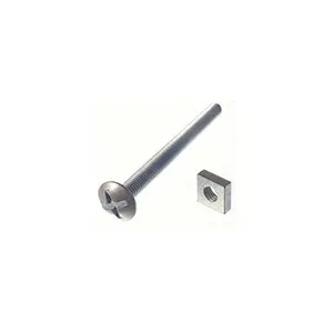 Bolt World Factory Direct Bright Zinc Plated Steel HDG Mushroom Head Roofing Bolt / Bolt-roof Round Head Bolt With Nut