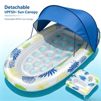 Transat gonflable pour piscine avec auvent amovible et éclairage LED – Idéal pour adultes, piscine, plage, fêtes estivales et détente