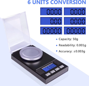 Цифровые карманные весы с ЖК-дисплеем 0,001 г точность 100 г/50 г/20 г/10 г емкость на заказ, OEM ODM поддерживается для ювелирных изделий, лекарственных трав, лабораторное использование - Product Image 6