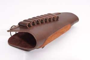 Lederen Buttstock <span class=keywords><strong>Holster</strong></span> Met Anti-Slide Lussen Jagers Munitie Hoes Met Suède Pad Jacht Cadeau Voor Mannen - Product Image 4