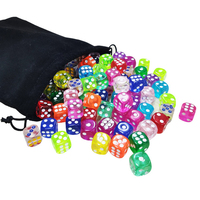 Jeu de 7 dés imprimés pour jeux de société personnalisés 16mm 6 faces dés numérotés en plastique et résine à coins ronds