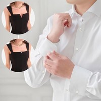 Boutons de luxe invisibles sans couture en perles anti-écartement pour col de chemise, stoppeurs d'écart pour chemisiers et cardigans pour femmes