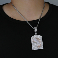 Offre Spéciale Géométrique Rectangle Pendentif Glacé Cubique Zircon Deux Couleurs Motif Irrégulier Dangle Collier pour Hommes Hip Hop Bijoux