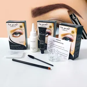 Semi Permanent Eyelash Brow Dye Tint Kit 15 Minuten schnell langlebig wasserdicht Frauen Styling Gel Augenbrauen Farbstoff Brow Henna Tint