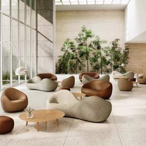 Pouf en tissu créatif nordique Yicheng Beauty Home, tabouret de salon, canapé de détente pour la chambre à coucher, en vente - Product Image 2