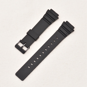 Lionorm 18mm Bracelet de montre en caoutchouc de résine noir/blanc pour <span class=keywords><strong>Casio</strong></span> MRW-200H Bracelet de montre de plongée de remplacement étanche - Product Image 3