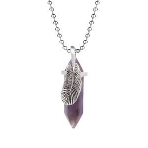 Collana con ciondolo in cristallo con colonna esagonale rotonda Phoenix in lega <span class=keywords><strong>d</strong></span>'<span class=keywords><strong>argento</strong></span> come regalo di festa per fidanzata e mamma - Product Image 1