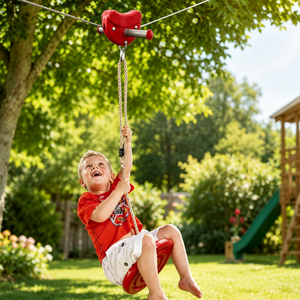 Siège de Zipline Ropecube Zip Wire Heart avec Balançoire à Disque pour Enfants – Siège de Zipline Durable et Antidérapant pour l'Entraînement Sensoriel et les Jeux en Extérieur dans la Cour - Product Image 2
