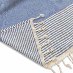 Toalla con capucha de algodón a rayas de 60x60 cm para niños, ideal para la playa - Product Image 4