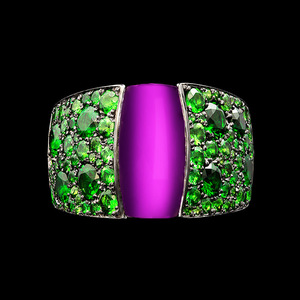 Elegante anello bicolore con pietra viola per donna, design accattivante, gioielli alla moda - Product Image 2