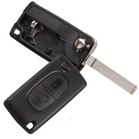 Télécommande porte-clés coque 2 boutons remplacement de clé de voiture pour Citroen C2 C3 CE0536 Peugeot clé à rabat