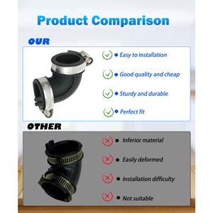 Manguera WD24X33918 con abrazadera para lavavajillas GE, accesorio de goma con codo de 90 grados para uso doméstico - Product Image 5