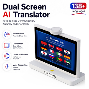 <span class=keywords><strong>Traductor</strong></span> <span class=keywords><strong>de</strong></span> Escritorio con Doble Pantalla y IA para Hoteles, Reconocimiento <span class=keywords><strong>de</strong></span> <span class=keywords><strong>Voz</strong></span> por WiFi y Traducción Cara a Cara - Product Image 1